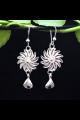 Swirl Bud Floral Silver Filigree Earrings